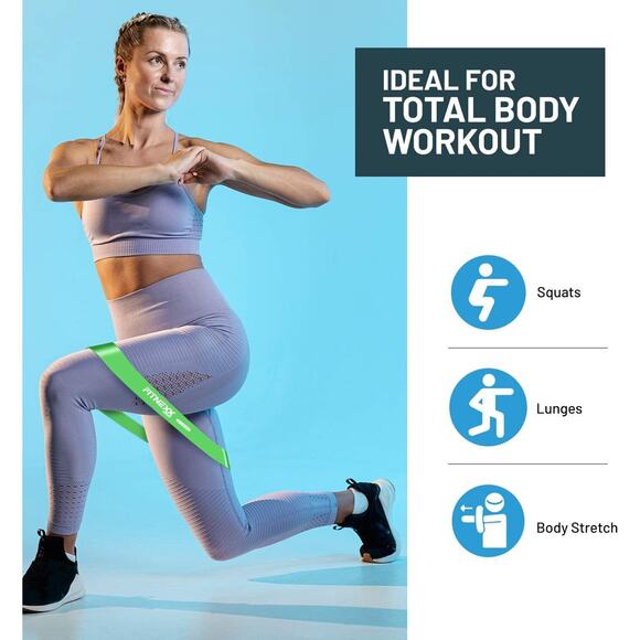 Resistance Bands Loop Mini Booty Bands and Core Sliders 7 Pieces Multicolor - Picture 7 of 10